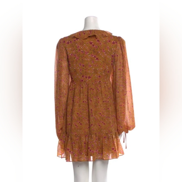 NWT TULAROSA Revolve Mobey Minidress Lafayette Fall Burnt Orange Floral Flowy - Picture 3 of 12